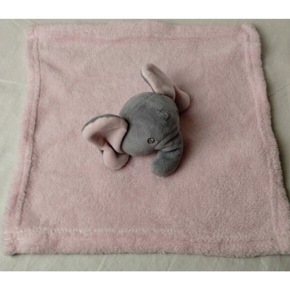 Lila & Jack Baby Elephant - Pink Lovey - Terry Cloth Security Blanket - 11 Inch - Picture 2 of 4